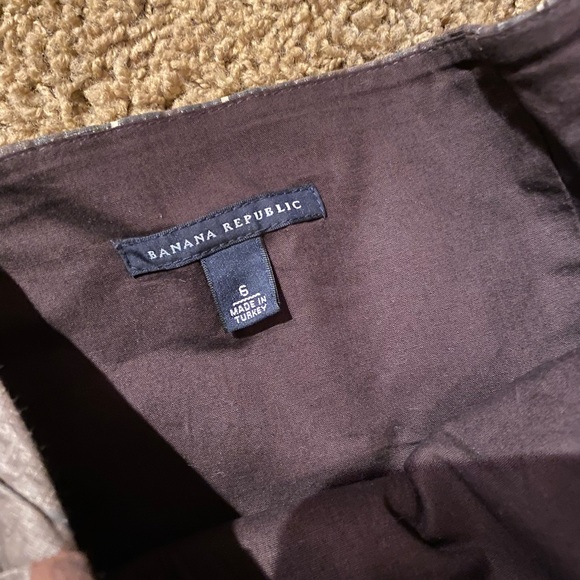 Banana Republic Strapless Plaid Dress Fall Colors Rusty Brown Black Gray Size 6 - Picture 2 of 9